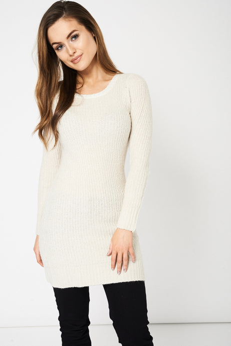 Cream Lurex Cable Knitted Jumper - Enlightened_Apparel2018