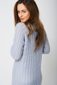 Longline Textured Jumper In Blue - Enlightened_Apparel2018