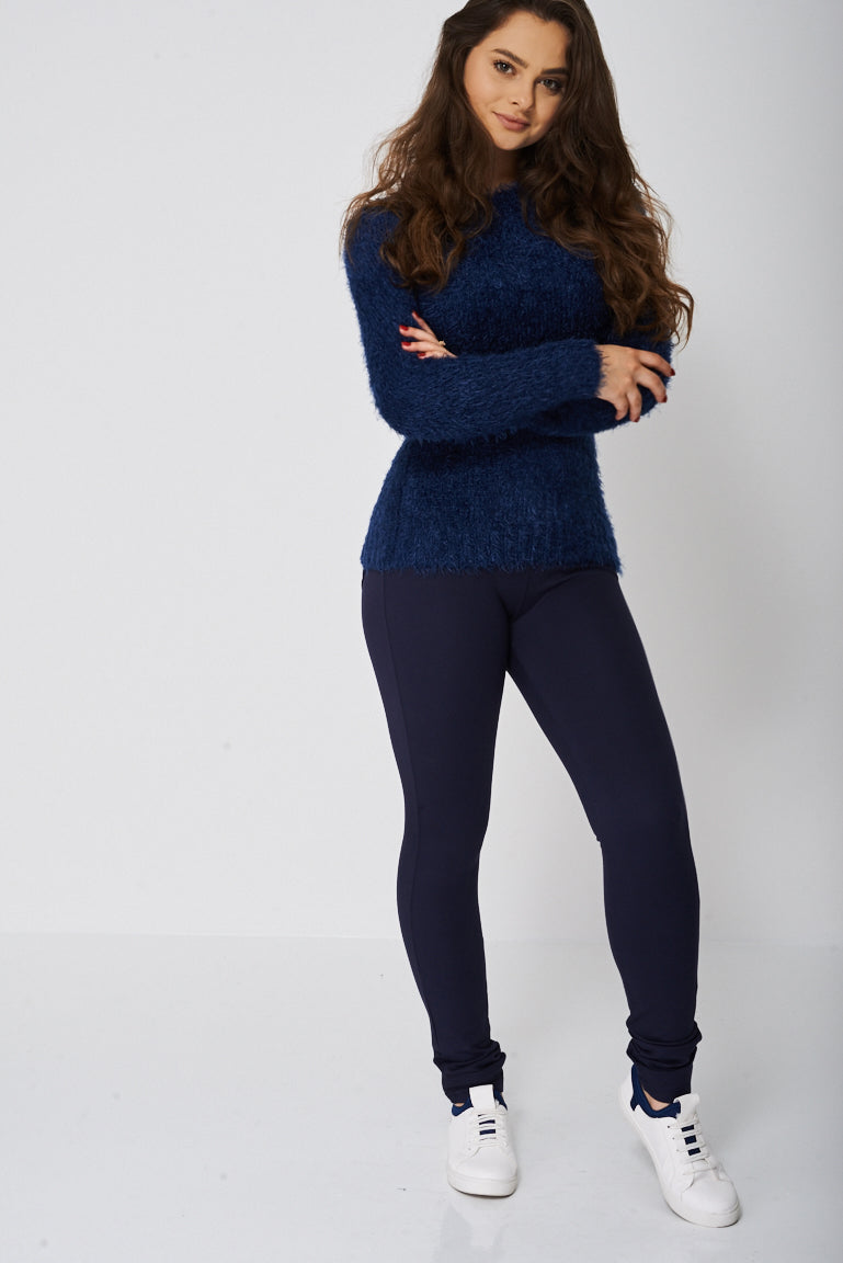 Beautiful Fluffy Navy Jumper - Enlightened_Apparel2018