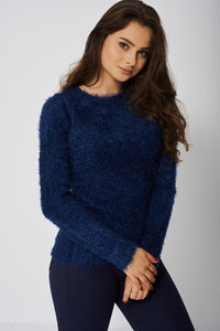 Beautiful Fluffy Navy Jumper - Enlightened_Apparel2018