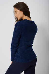 Beautiful Fluffy Navy Jumper - Enlightened_Apparel2018