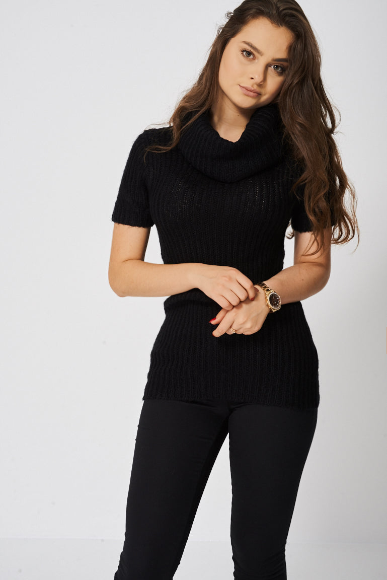 Black Beautiful High Neck Knit Top - Enlightened_Apparel2018