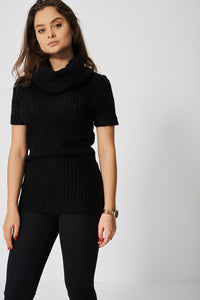 Black Beautiful High Neck Knit Top - Enlightened_Apparel2018